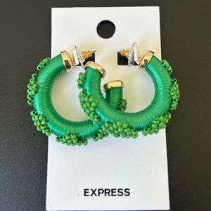 Express green earrings hoops